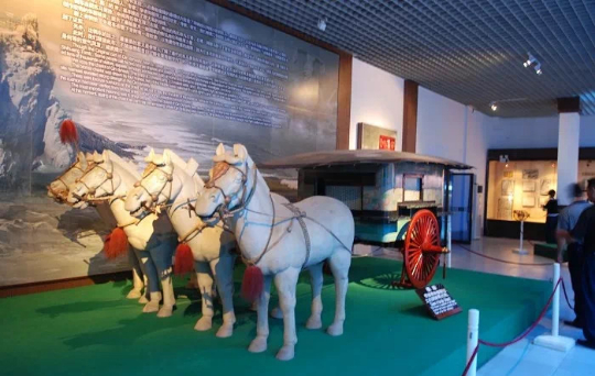 Ancient chariots and horses exhibited in Zibo
